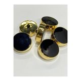 karantuhafiye İtalyan Düğme, Kaban Kürk Manto Düğmesi, 6'lı Set, Gold Siyah, 2,7 cm