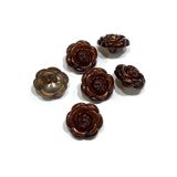 karantuhafiye İtalyan Hırka Yelek Düğmesi / Gül Model / 6'lı Set / Kahverengi / 1.6 cm / İGD1