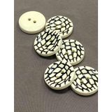 Karantuhafiye Kaban Hırka Düğmesi, Ağ Model Büyük Boy, 6'lı Set, 3,5 cm, Beyaz