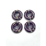 Karantuhafiye Kaban & Hırka Düğmesi, Gümüş Metalize, 3,8 cm, 4'lü Set, Mor