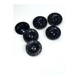 karantuhafiye Kaban Mont Düğmesi / Desenli Üstten Delikli / Siyah / 2,8 cm / 6 lı set