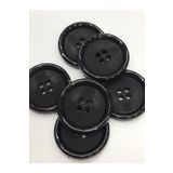 karantuhafiye Kaban Mont Düğmesi Italyan Düğme 6 Lı Set Siyah 3,5 Cm (M8926)