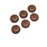Karantuhafiye Kaban Mont Düğmesi, İtalyan Düğme, Deri Görünümlü, Taba, 2,7 cm, 6'lı Set, KRN7230039862