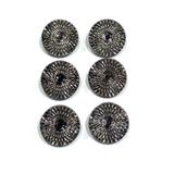 karantuhafiye Kaban Trençkot Düğmesi Takımı, Metalize Antrasit, 6'lı Set, 25 mm