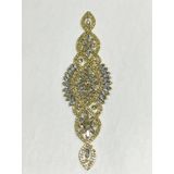 Karantuhafiye Kristal Taşlı Aplike, Ütüyle Yapışan, Gold, 25 x 7 cm