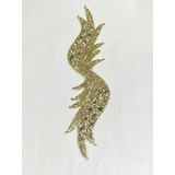Karantuhafiye Kristal Taşlı Gold Aplike, Ütüyle Yapışan, 33x7 cm