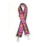 karantuhafiye Otantik Desenli Çanta Sapı / Ayarlanabilir Palaska / Polyester Çanta Sapı Pembe