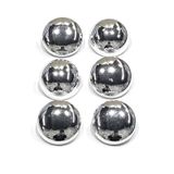 karantuhafiye Parlak Gümüş Metalize Bombeli Kaban & Mont Düğmesi – 3 CM (6’lı Set)