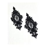 karantuhafiye Siyah Boncuk ve Pul İşlemeli / Güpür Dantel Aplike / 2'li Set / DF373