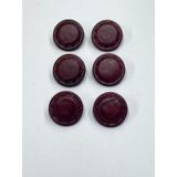 Karantuhafiye Trençkot Ceket Düğmesi, İtalyan Düğme, Deri Görünümlü, Bordo, 2,3 cm, 6'lı Set