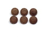 Karantuhafiye Trençkot Ceket Düğmesi, İtalyan Düğme, Deri Görünümlü, Taba, 6'lı Set, 2,3 cm