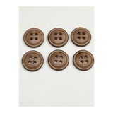 karantuhafiye Trençkot Kaban Mont Düğmesi, Deri Görünümlü, Taba Rengi, 6'lı Set, 2,5 cm