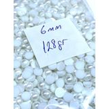 Karantuhafiye Yapıştırma Yarım İnci Boncuk, 6 mm, 128 gr, Beyaz