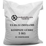 Karaoğlan Tarım 13.24.12 (So3) + Me Npk Süper Kompoze Gübre Kükürt İz Element Katkılı Ağaç Sebze Meyve Gübresi - 5 Kg