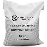 Karaoğlan Tarım 15.15.15 Npk Süper Kompoze Kükürt Iz Element Katkılı Ağaç Sebze Meyve ve Çim Gübresi (3X15) - 10 Kg