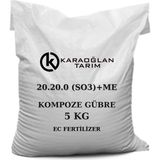 Karaoğlan Tarım 20.20.0 Npk Süper Kompoze Kükürt Iz Element Katkılı Ağaç Sebze Meyve ve Çim Gübresi - 5 Kg