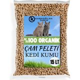 Karaoğlan Tarım Kedi Kumu Organik Çam Peleti Kokulu Tozsuz 15lt ( 7.5 Kg )