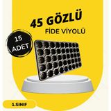 Karaoğlu Vakum Ambalaj 15 Adet 45 Göz Fide Viyol Fide Altlığı Fide Viyolü FİDELİK - Siyah