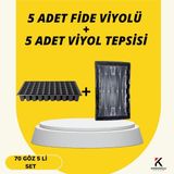 Karaoğlu Vakum Ambalaj 2 Adet Fide Viyolü + 2 Adet Viyol Tepsisi Set Fidelik Fide Yetiştirme Seti Seçimli - 72 Göz Set