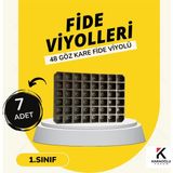Karaoğlu Vakum Ambalaj 48 Göz Fidelik 7 Adet Fide Viyolü Fide Altlığı Tohum Yetiştirme Kabı Fidan Viyol