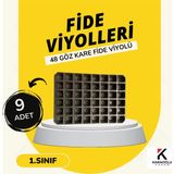 Karaoğlu Vakum Ambalaj 48 Göz Fidelik 9 Adet Fide Viyolü Fide Altlığı Tohum Yetiştirme Kabı Fidan Viyol