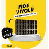 Karaoğlu Vakum Ambalaj 48 Göz Fidelik Fide Viyolü Fide Altlığı Tohum Yetiştirme Kabı Fidan Viyol - 80 Adet