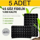 Karaoğlu Vakum Ambalaj 5 Adet 45 Göz Fide Viyol Fide Altlığı Fide Viyolü - Tohum Yeşertme Kabı Fide yetiştirme viyolleri - 52x32x5Adet