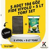 Karaoğlu Vakum Ambalaj 5 Adet Fide Viyolü+ 5 Litre Ithal Torf Seti (Seçim Yapınız) - 5 ADET 104 GÖZ FİDELİK + 5 LT İTHAL TORF
