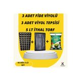 KARAOĞLU VAKUM AMBALAJ Fide Viyolü Viyol Tepsisi Ithal Torf 5li Set Fide Yetiştirme Seti Fidelik