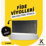 Karaoğlu Vakum Ambalaj Fidelik Viyol Adet Seçiniz 200 Göz Fide Viyolü Fide Altlığı Tohum Yetiştirme Kabı - 5 Adet - Siyah