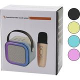 Karaoke Mikrofonlu Wireless Hoparlör - Speaker Işıklı USB Şarjlı Dc 5V - Tf - A - TGR4560-2627