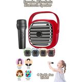 Karaoke Ses Değiştiren Mikrofonlu Bluetooth Hoparlör 4 Ses Efektli Işıklı USB Fm Bulutut - Çok Renkli