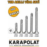 KARAPOLAT 100 PARÇA YHB AKILLI VİDA SETİ 3,9X13 - 3,9X19 - 3,9X25 - 3,9X32 - 3,9X38 PH2