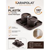 Karapolat 180° Plastik Gizli Kapak Menteşesi Kahverengi 1 Adet | Dolap Kapak Menteşesi - KAHVERENGİ