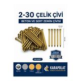Karapolat 2-30 Çelik Çivi - Beton Ve Sert Zemin Çivisi - Eğilmez Karbon Çelik (100 Adet)