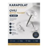 KARAPOLAT 50 Adet Çivili Poligrit Şeffaf Zemin Koruyucu Pabuç Mobilya Sandalye Ayak Koruyucu