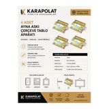 Karapolat Ayna Askı Çerçeve Tablo Aparatı 4 Adet 1.5 Mm Sac Kalınlığı Metalik