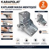 Karapolat Katlanır Masa Menteşesi Yaylı Kilit Mekanizmalı 90° Açılır Katlanır Sehpa Masa Ayağı Bağlantı Aparatı 2 Adet