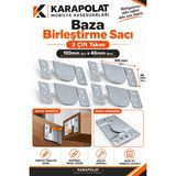 Karapolat Metal (2 Çift Takım) Mobilya Baza Koltuk Köşe Kanepe Çekyat Birleştirme Başlık Sacı Aparatı - 2x46x100mm
