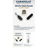 Karapolat Minifix 8'Li Takım Set + Minifiks Gövde + Kendinden Dübelli Mil + Kavelya Gümüş