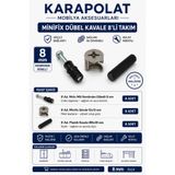 KARAPOLAT Minifix 8’li Takım Set Mobilya Bağlantı Elemanı Minifiks Gövde Kendinden Dübelli Mil Kavelya