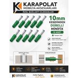 Karapolat Minifix Mili Kendinden Dübelli 10MM (10 Adet)