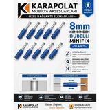 Karapolat Minifix Mili Kendinden Dübelli 8mm (10 Adet)