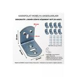 Karapolat Mobilya Eşya Dolap Duvara Sabitleme Köşebent Bağlantı Aparatı L Demiri Gönye Vida Dahil 23X30x30mm