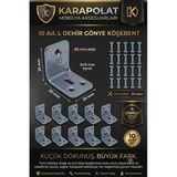 Karapolat Mobilya Eşya Dolap Duvara Sabitleme Köşebent Bağlantı Aparatı L Demiri Gönye Vida Dahil 30X25x25