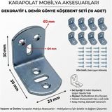 Karapolat Mobilya Eşya Dolap Duvara Sabitleme Köşebent Bağlantı Aparatı L Demiri Gönye Vida Dahil - Gümüş - 23x30x30mm