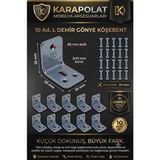 Karapolat Mobilya Eşya Dolap Duvara Sabitleme Köşebent Bağlantı Aparatı L Demiri Gönye Vida Dahil - Gümüş - 30x25x25