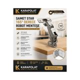KARAPOLAT Samet Star 165 Derece Robot Menteşe Frensiz | Geniş Açılı 165° Mutfak Köşe Dolabı Menteşesi