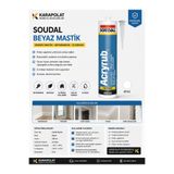 KARAPOLAT Soudal Beyaz Akrilik Mastik 280 ml Boyanabilir Dolgu Mastiği İç Mekan Çatlak ve Derz Dolgu