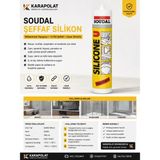 Karapolat Soudal Şeffaf Silikon 280 ml Nötr Sanitari Silikon Banyo Mutfak Cam Seramik Pvc - Şeffaf